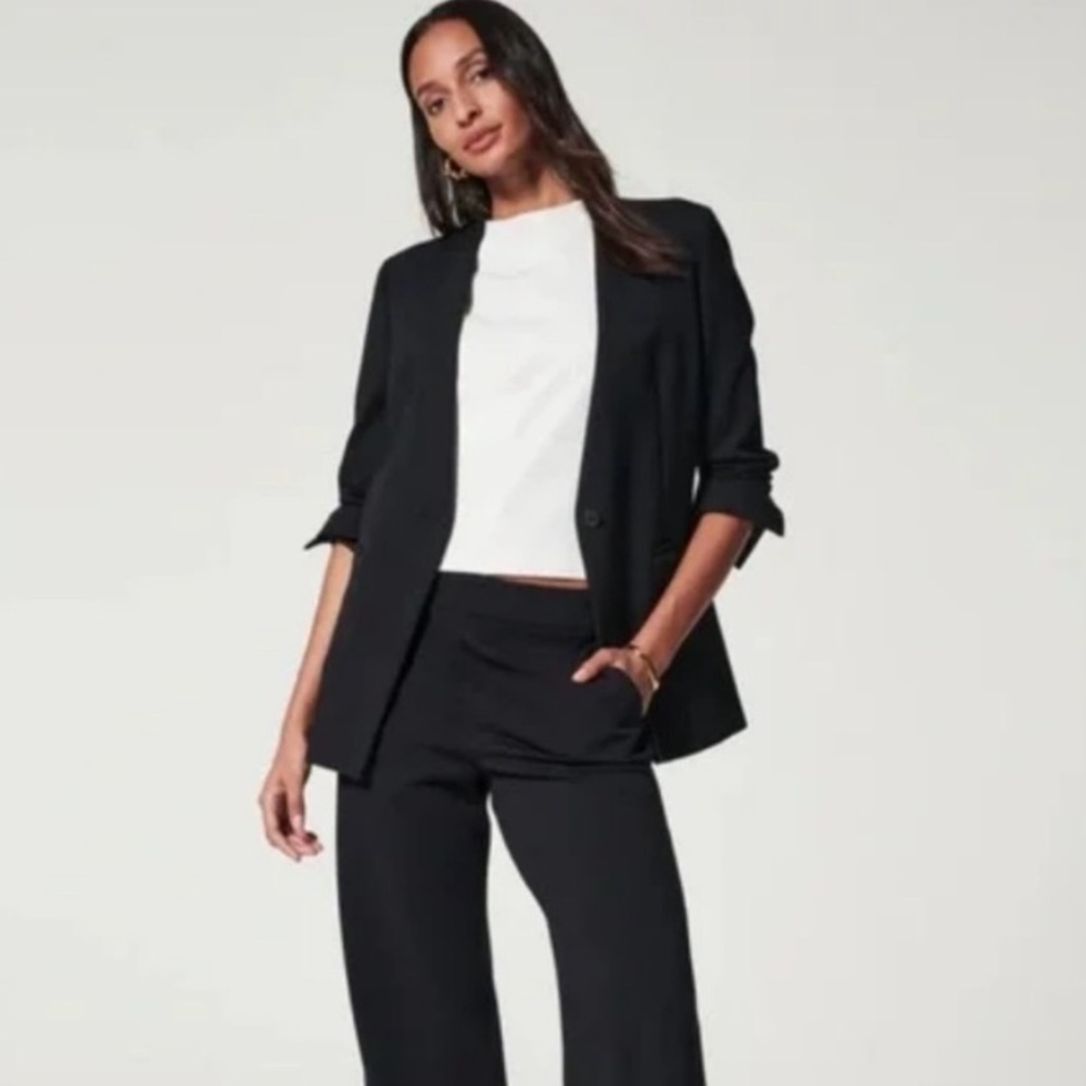 NWT - SPANX  The Perfect Collarless Stretchy Black Blazer -Women’s Size Medium